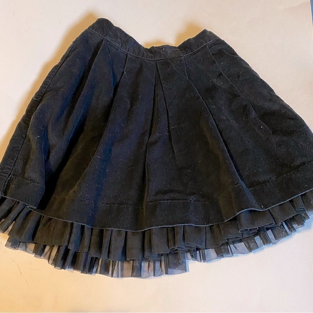 Cherokee girls thick black ruffle full circle skirt 100% cotton -5T